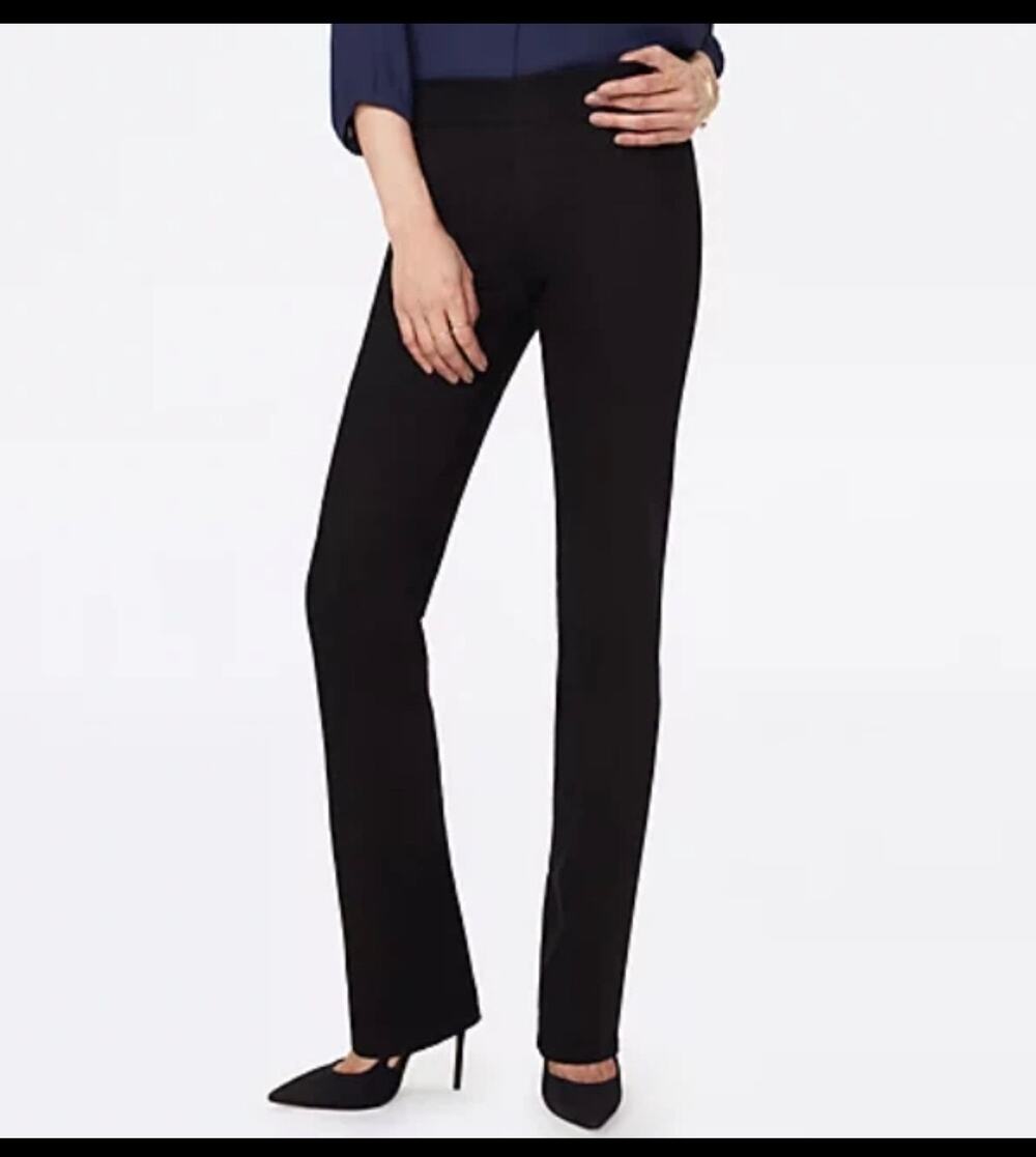 NYDJ black pull on Marilyn straight jeans size L